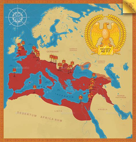 Map Roman Empire - Legionary standards | Roman empire map, Ancient rome ...