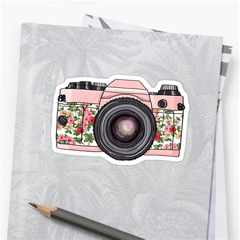 "Floral Camera" Sticker by Mgreenlee15 | Redbubble