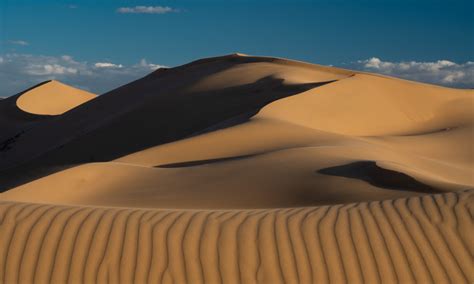 gobi desert ripples through the sand and sand dunes