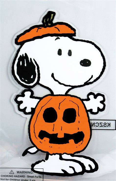 Snoopy Halloween Jelz Window Cling - Pumpkin Costume | Snoopy halloween ...