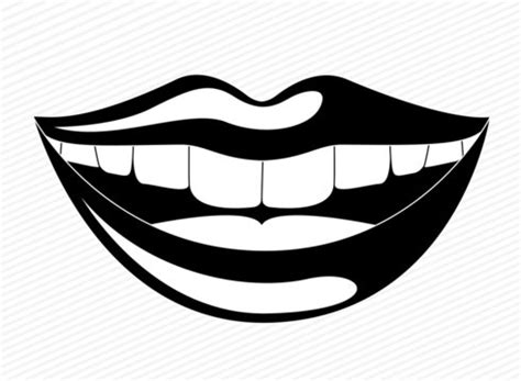 Open Lips Clipart Black And White