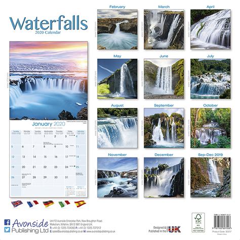 Waterfalls Calendar 2020 | Pet Prints Inc.