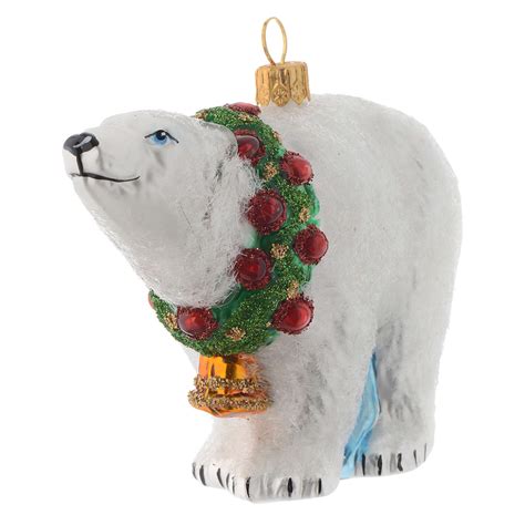 Blown glass Christmas ornament, polar bear | online sales on HOLYART.com