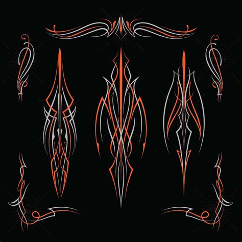 Orange Color Pinstriping Svg for Pinstriping Vinyl Decals - Etsy | Hand ...