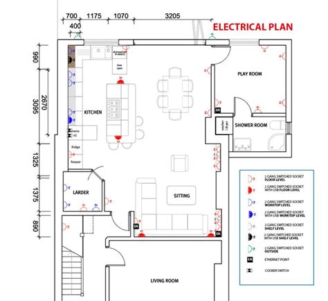 Electrical Plans for an Open Plan Layout | Electrical plan, Floor plan ...