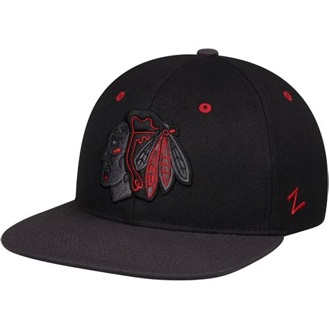 Zephyr Chicago Blackhawks Black Z11 Blackout Adjustable Hat