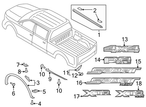 1985 Ford F-150 Truck Bed Molding (Rear, Upper, Lower). 5.5 ...