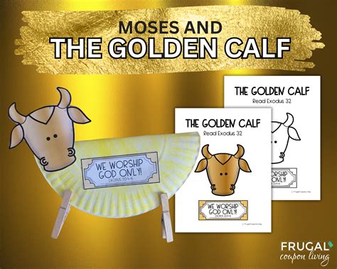 Moses Golden Calf Craft Printable for Kids, the Ten Commandments Craft ...