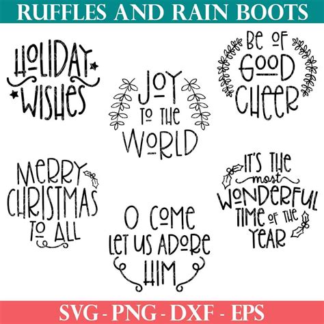 Free Round Christmas Ornament SVG Bundle - Ruffles and Rain Boots