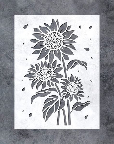 GSS Designs Sunflower Stencil (30cm x 41cm ) - Sun Flower Stencils for ...