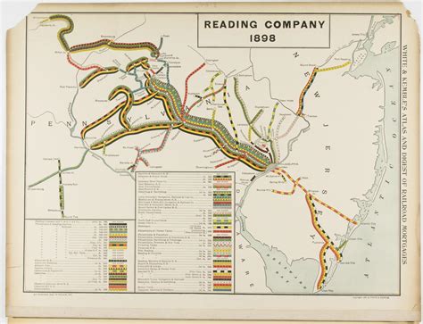 Lot - 1898 READING RAILROAD MAP