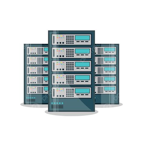 Flat Data Center Icon On Isolated Background Network Computing Banner ...