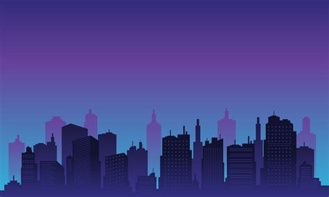 Night City Background with Many Building Graphic by cityvector91 ...