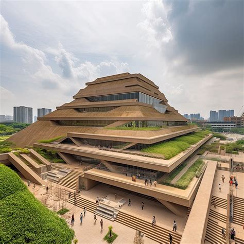 midjourney reinvents ancient ziggurat as modern cultural landmark