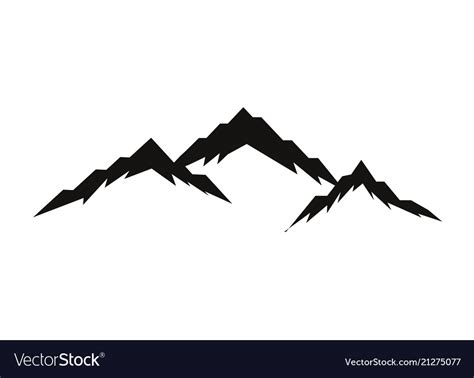 Mountain silhouettes overlook rocky hills Vector Image