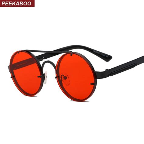 Aliexpress.com : Buy Peekaboo red lens sunglasses men round vintage ...