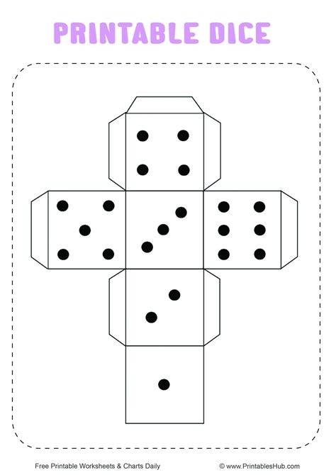 Free Printable Dice Template [PDF] (Blank and With Dots) - Printables Hub