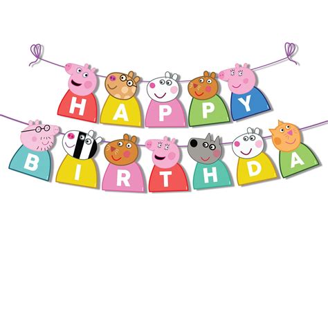 Buy Festiko® Cartoon Pig Happybirthday Theme Party Decoration Banner ...