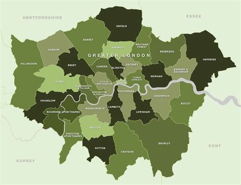 London Borough Map 2023, London Districts Map With Surrounding Areas ...