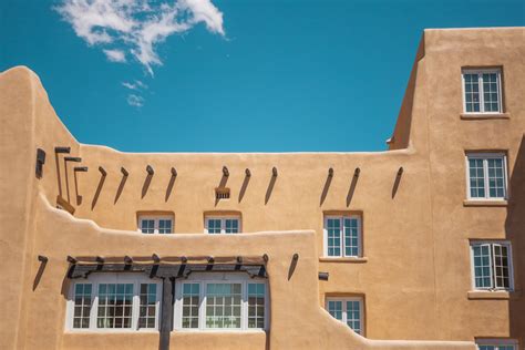 Santa Fe, New Mexico Adobe Architecture and Mountain Landscapes