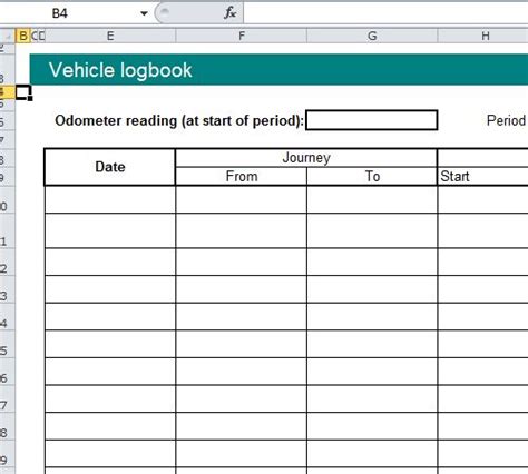 Vehicle Log Book Format Excel Spreadsheet - | Excel spreadsheets, Book ...