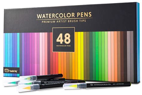 Gift Box : 48 Premium Watercolor Brush Pens, Highly Blendable, No ...