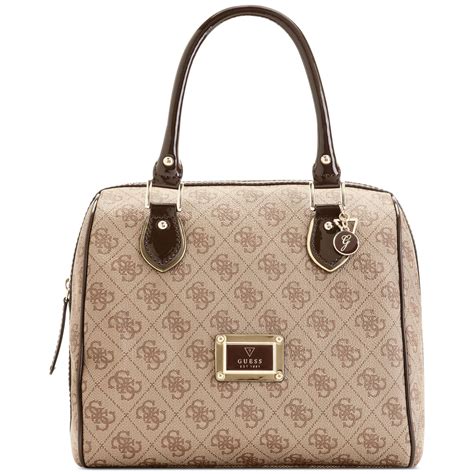 Guess Handbag Reama Box Satchel in Brown (Coffee) | Lyst