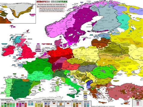 Detailed map of the languages spoken in Europe - Vivid Maps