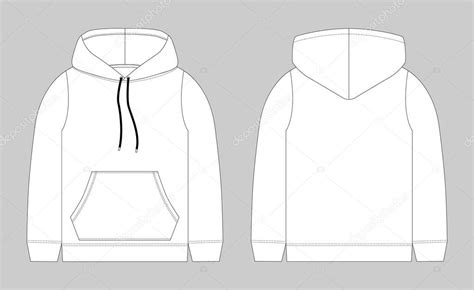 Mens hoodie sketch | Technical sketch for men hoodie. Mockup template ...