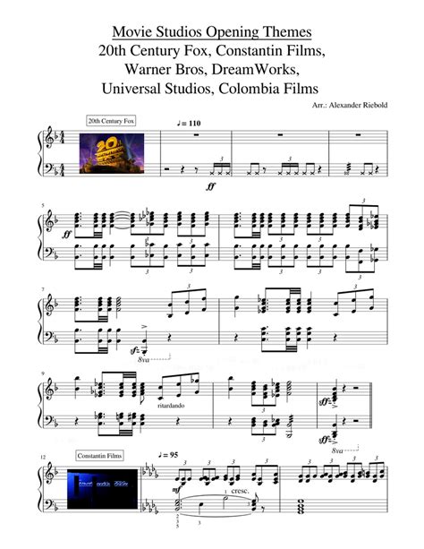 Movie Studio Themes/Logos Sheet music for Piano (Solo) | Musescore.com