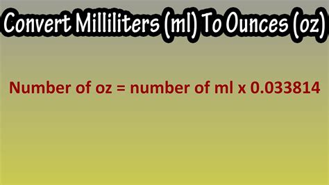 How To Convert Or Change Milliliters (ml) To Ounces (oz) Explained ...