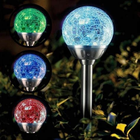 Colour Changing Glass Ball Solar Stake Lights - 4pc | Marco Paul