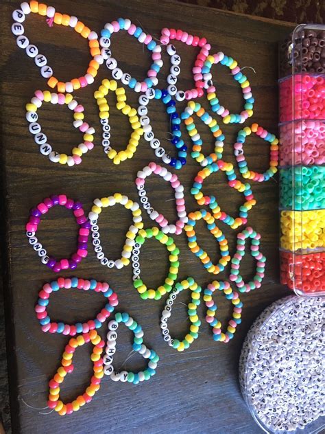 Rave Bracelets, Pony Bead Bracelets, Beaded Braclets, Pony Beads, Ankle ...