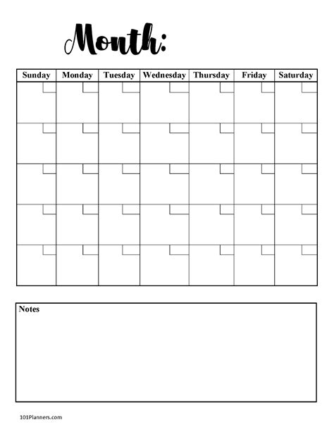 Print Calendar With Notes - Printable Calendars AT A GLANCE