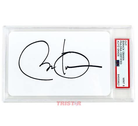 Barack Obama Autographed Cut Signature PSA Grade Mint 9