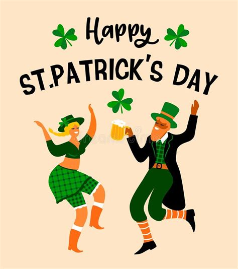 Saint Patrick S Day. Vector Illustration with Funny People in Carnival ...