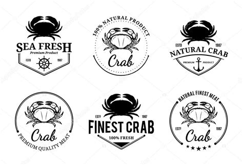 Crab Logos, Labels and Design Elements Stock Vector by ©Counterfeit ...