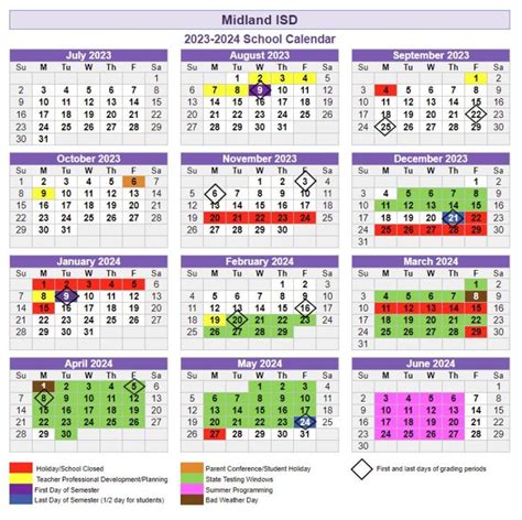 Midland Public Schools 2024 2025 School Year Calendar - Dorry Gertrud