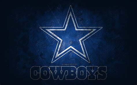 Dallas Cowboys, American football team, blue stone background, Dallas ...