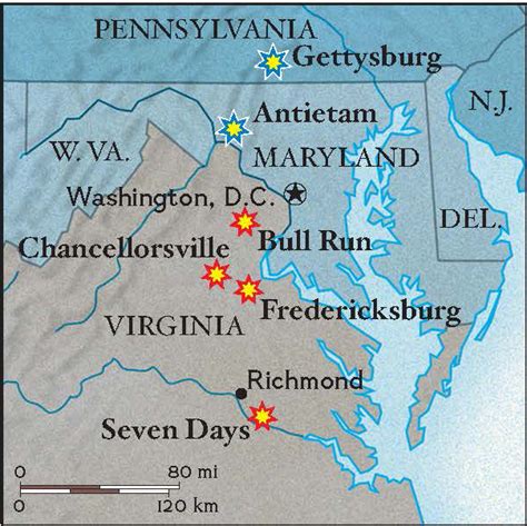 Map Of Virginia Civil War Sites - Amalee Marieann