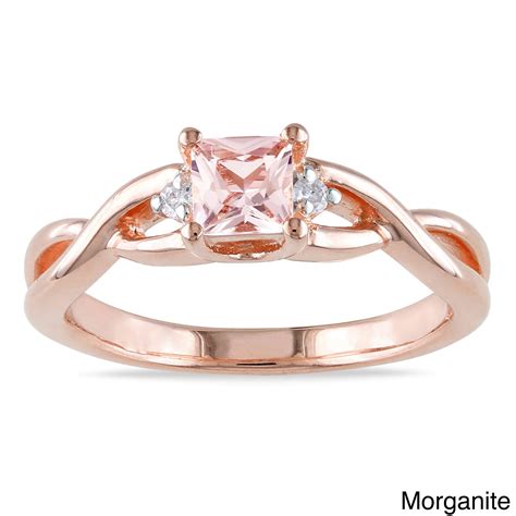 1/2 Carat Morganite and Diamond Engagement Ring in Rose Gold - JeenJewels