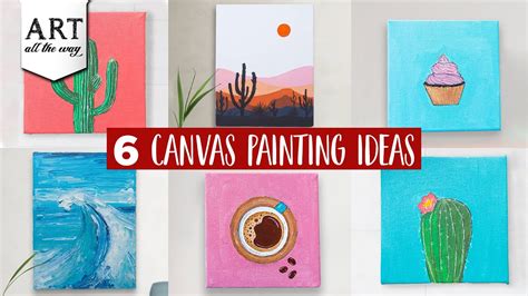 6 Canvas Painting Ideas | DIY Home Decors | Canvas Painting Tutorial ...