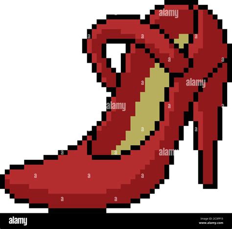 vector pixel art fashion shoe isolated cartoon Stock Vector Image & Art ...