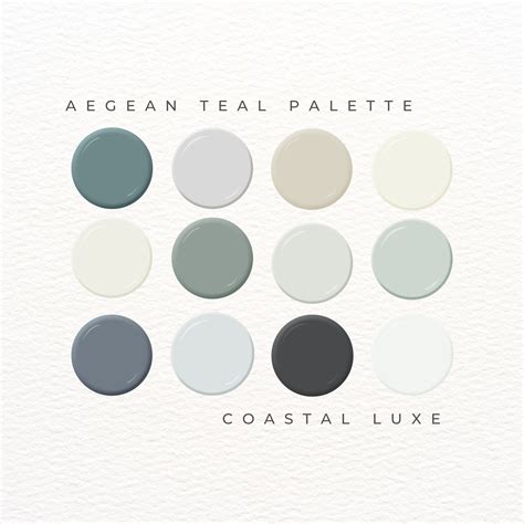 Aegean Teal Color Palette Benjamin Moore Whole House Palette Beach ...