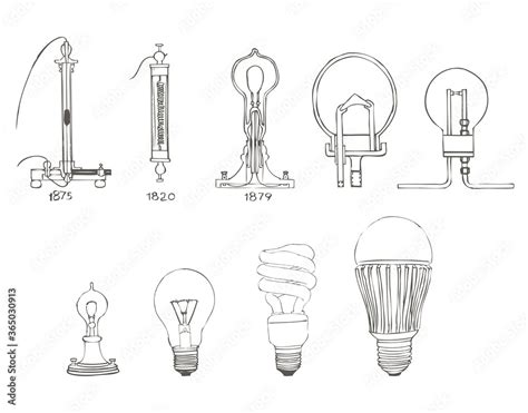 Evolution of light bulb. The history of the development of bulbs ...