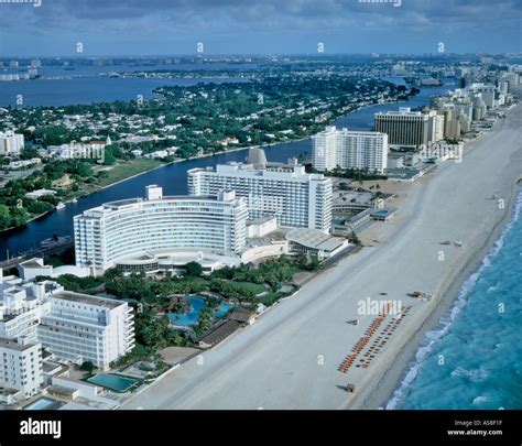 aerial view of hotels on Miami Beach Florida USA Stock Photo - Alamy