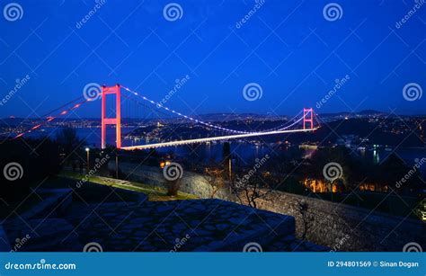 A Night View from the Bosphorus Stock Image - Image of stadium, tower ...