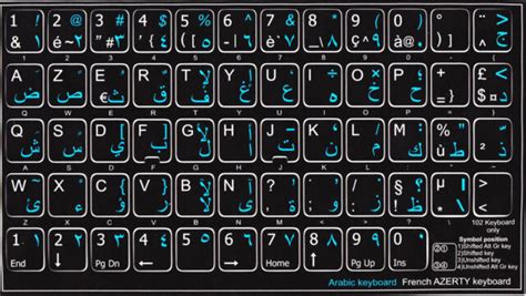 Arabic French Azerty keyboard stickers black | eBay