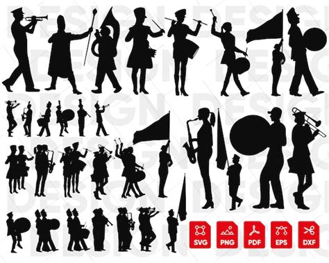 20 Marching Band SVG Marching Band Silhouette Marching Band - Etsy