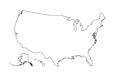 Usa Map Outline Vector Art, Icons, and Graphics for Free Download